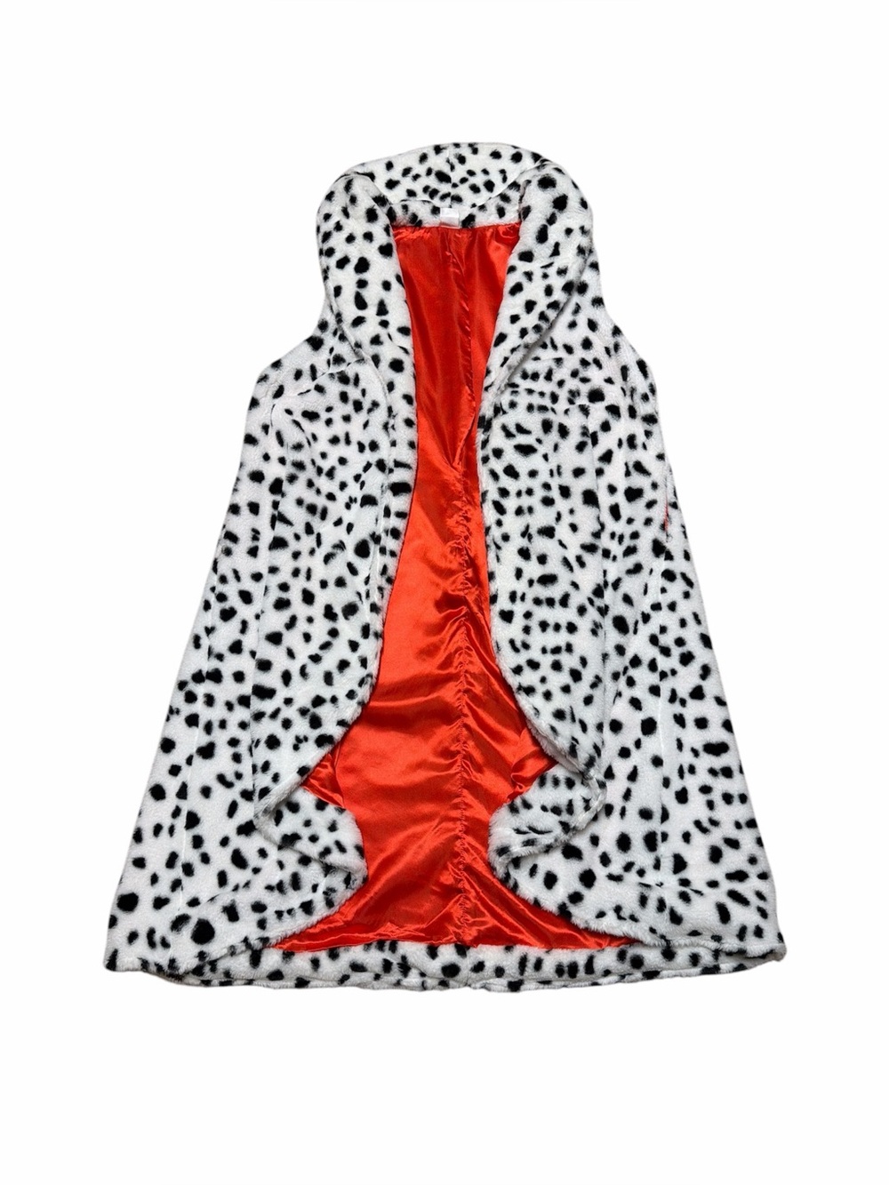 Disney Cruella Duster Womens L/XL Black White Dalmatian Spirit Halloween Costume